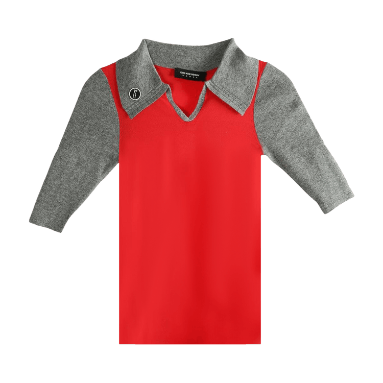 Kiko Kostadinov Larissa Knit Polo "Vermillion Red"