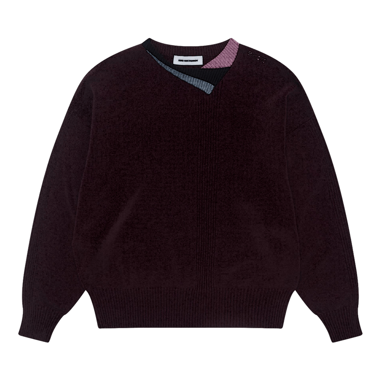 Kiko Kostadinov Vig Multi Collar Jumper "Dark Brown/Pine/Lilac"