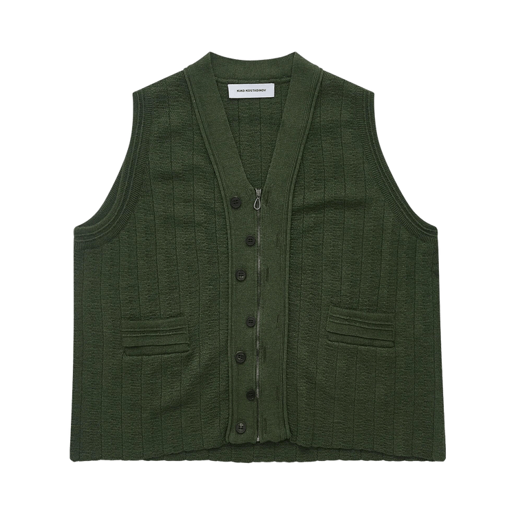 Kiko Kostadinov Fitz Knit Vest "Juniper Green"