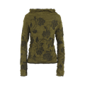 Y's Big Flower Wrinkled Knit Pullover 'Khaki'