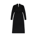 Lanvin Long-Sleeve Draped Midi Formal Dress "Black"
