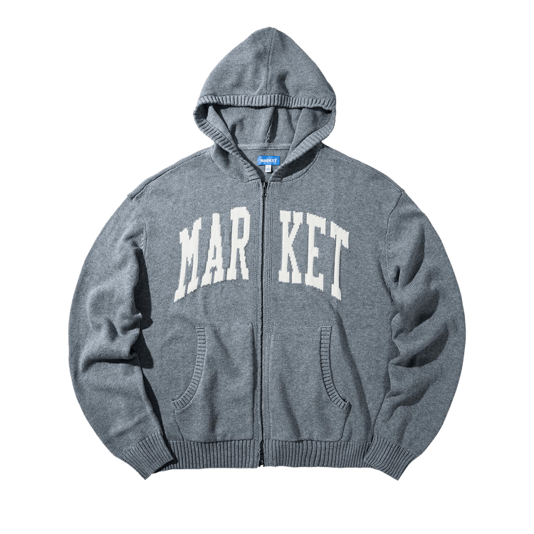 Market Classic Arc Full Zip Sweater Hoodie "Grey"