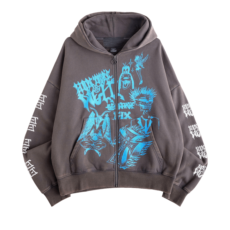 Jungles Hope You're Well Zip Hoodie 'Grey'