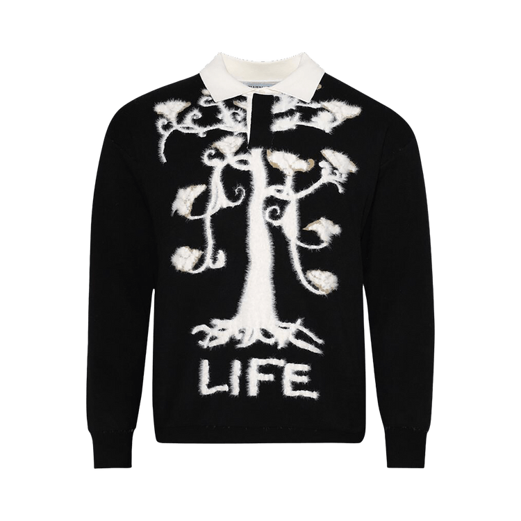 BLUEMARBLE Tree Of Life Knit Polo "Black/White"
