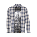 BLUEMARBLE Sequin Plaid Shirt "White/Blue"