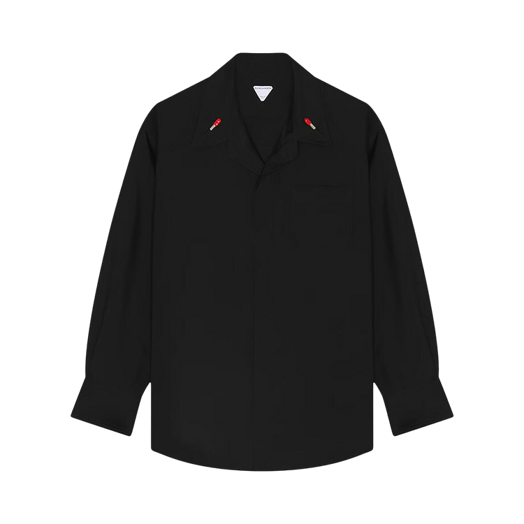 Bottega Veneta Matches Detail Light Wool Long-Sleeve Shirt "Black"