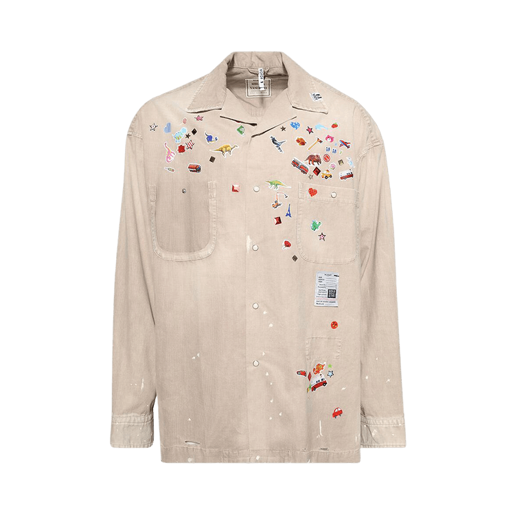 Maison Mihara Yasuhiro Corduroy Shirts With Stickers "Beige"