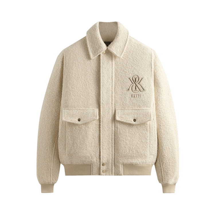 Kith Boucle Hawthorne Flight Jacket "Sandrift"