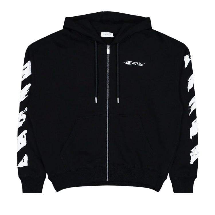 Off-White Ink Arrow Skate Zip Hoodie "Black/White"