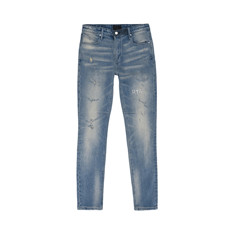RtA Light Wash Distressed Skinny Jeans "Blue"