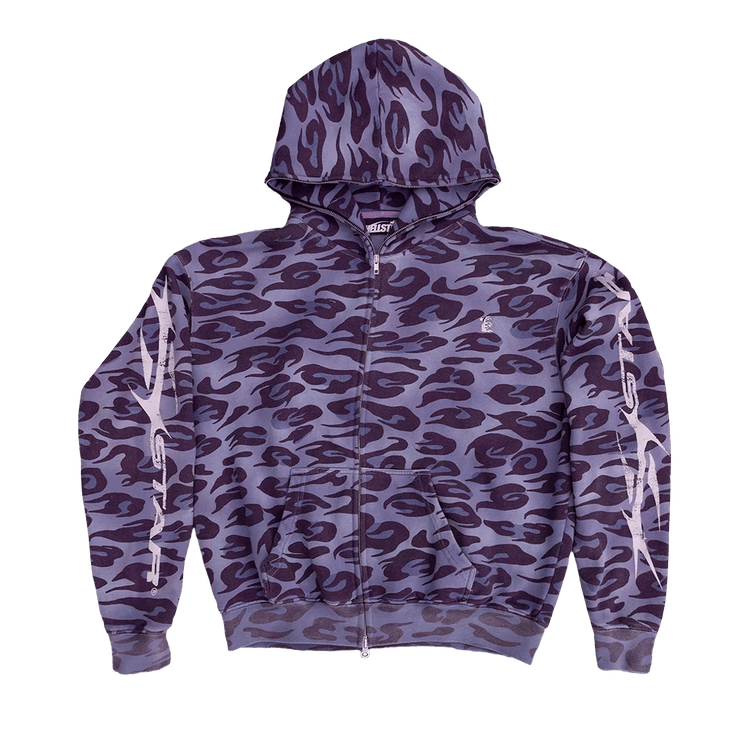Hellstar Cheetah Zip Hoodie "Purple"