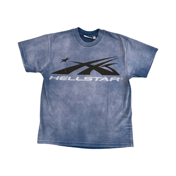 Hellstar Rhinestones Classic Logo T-Shirt "Blue"