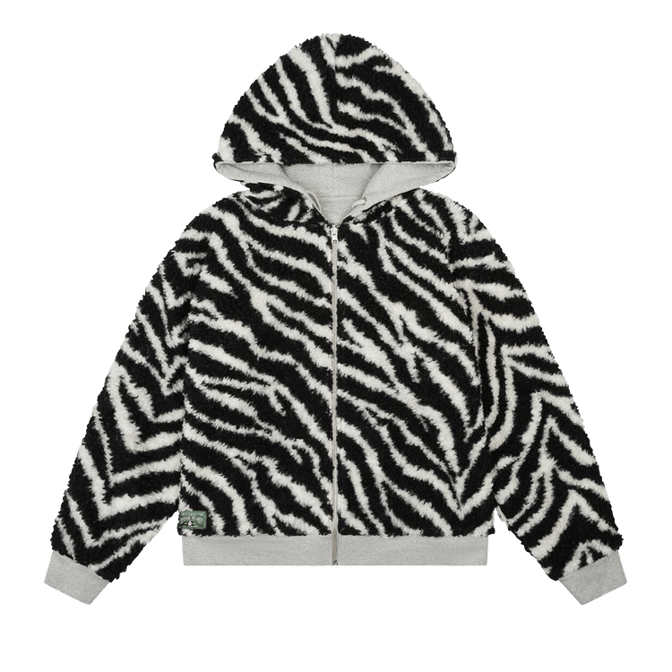 Denim Tears Zebra Shearling Lined Reversible Zip Hoodie "Zebra"