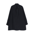 Yohji Yamamoto Pour Homme Open Collar Shoulder Pleated Blouse "Black"