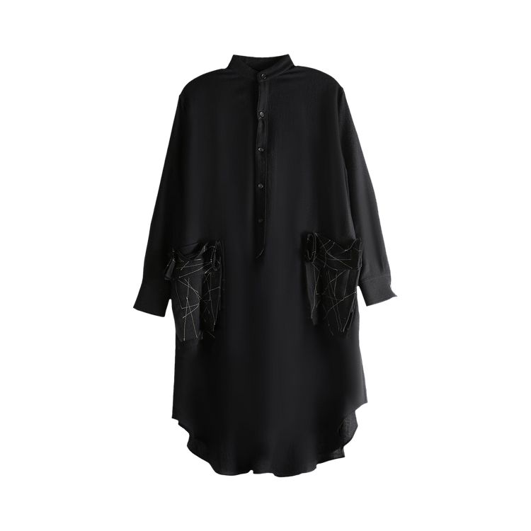 Yohji Yamamoto Embroidery Box Pocket Dress "Black"