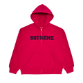 Supreme Collegiate Appliqué Zip Up Hooded Sweatshirt "Fuchsia"