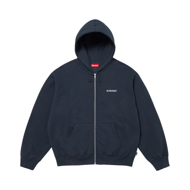 Supreme Idgaf Zip Up Hooded Sweatshirt "Navy"