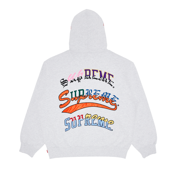 Supreme Multi Logos Hooded Sweatshirt "Ash Grey"