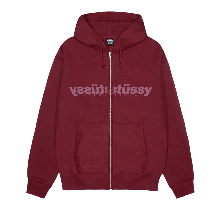 Stussy Mirror Zip Hoodie "Wine"