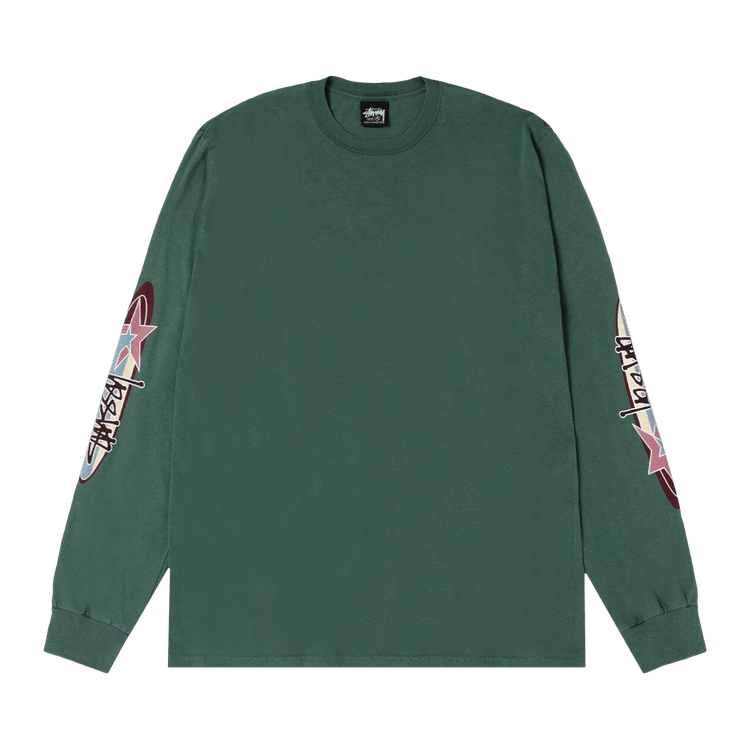 Stussy Two Star Long-Sleeve Tee Pigment Dyed "Pine"