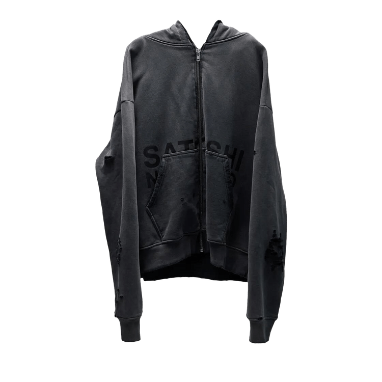 Satoshi Nakamoto Elliott Zip Up Hoodie "Washed Black"