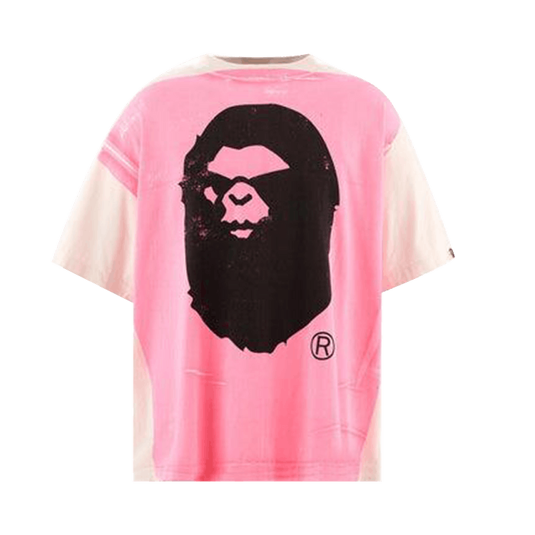 SAINT Mxxxxxx Handprint Bape Short Sleeve Tee "White/Pink"