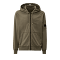 C.P. Company Light Fleece Hooded Full Zip Sweatshirt "Gunmetal"