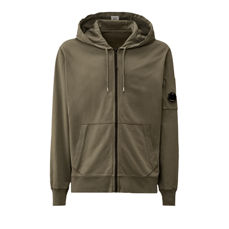 C.P. Company Light Fleece Hooded Full Zip Sweatshirt "Gunmetal"