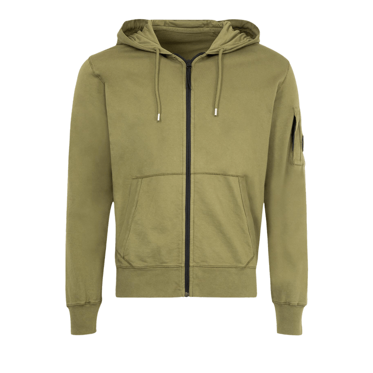 C.P. Company Light Fleece Hooded Full Zip Sweatshirt "Capers"
