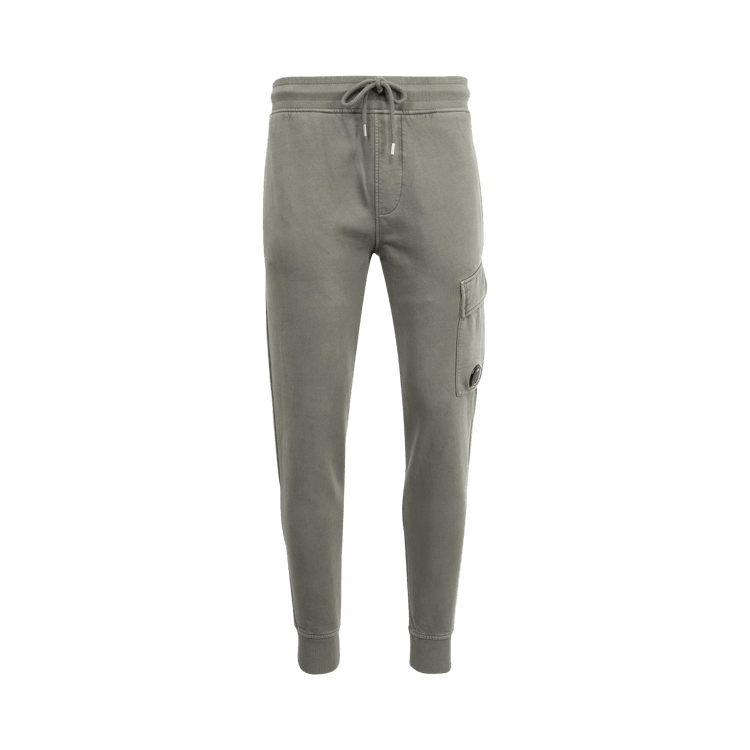 C.P. Company Brushed And Emerized Diagonal Fleece Cargo Lens Sweatpants "Gunmetal"
