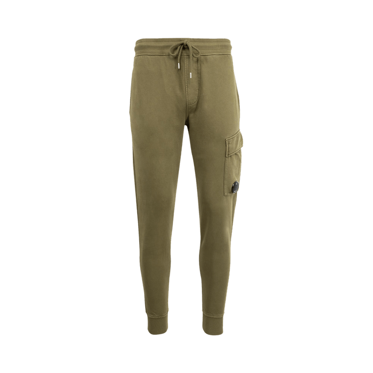C.P. Company Brushed And Emerized Diagonal Fleece Cargo Lens Sweatpants "Capers"