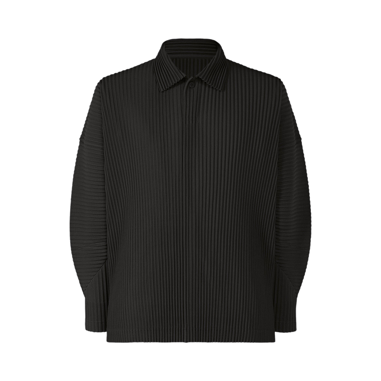 Homme Plissé Issey Miyake Long-Sleeve Polo Shirt "Black"