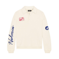 Nahmias Long-Sleeve Polo Henley Shirt "Egg White"