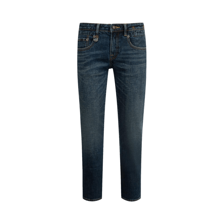 R13 Straight Boy Cropped Stretch Jean "Hoyt Blue Stretch"