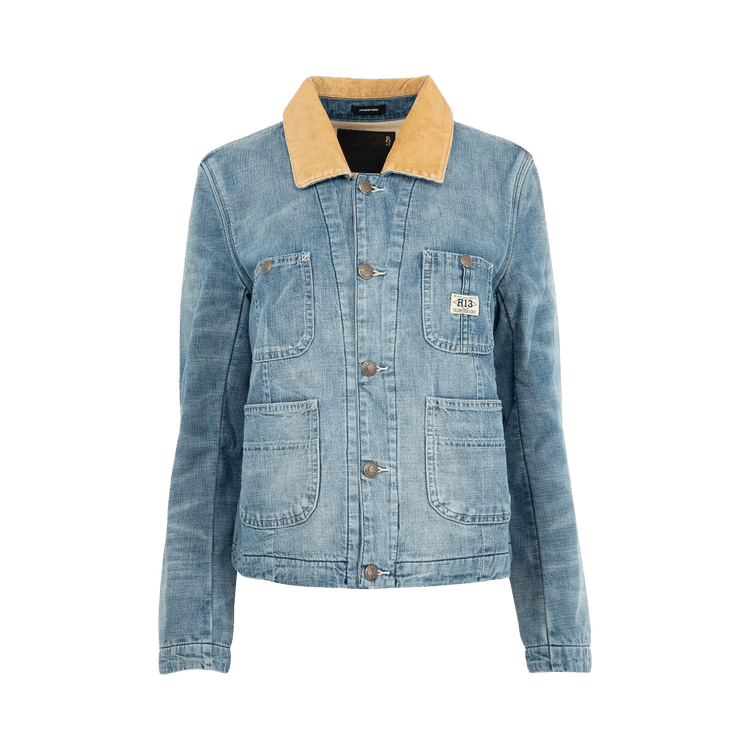 R13 Cropped Chore Coat "Calli Blue"