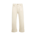 R13 Cuffed X Boyfriend Jean "Bone White Selvedge"