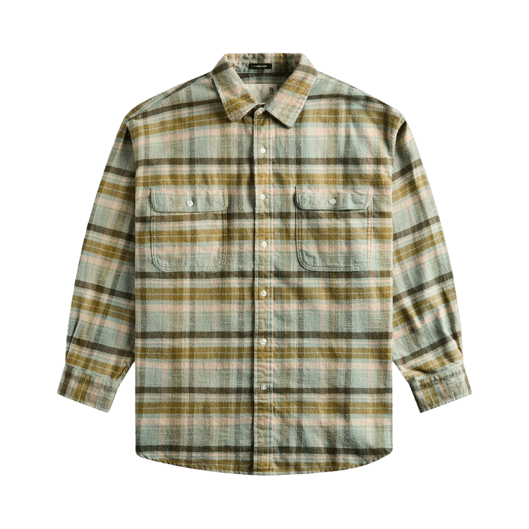 R13 Boyfriend Shirt "Turquoise Plaid"