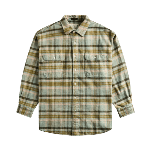 R13 Boyfriend Shirt "Turquoise Plaid"