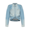 R13 Wrap Around Denim Work Shirt "River Blue"
