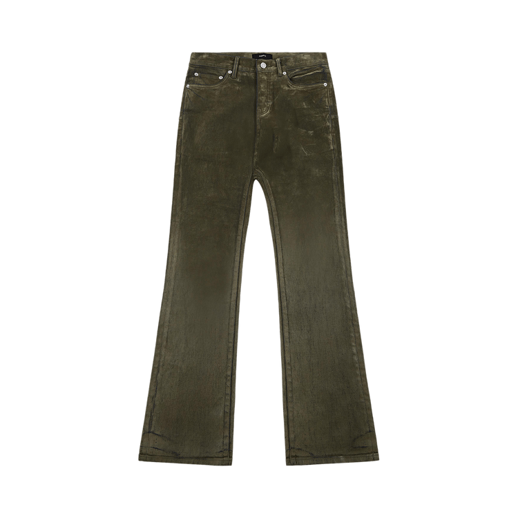 PURPLE BRAND Flock Dipped Flared Denim "Green"