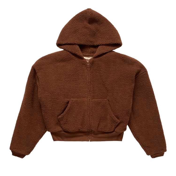 ERL Terry Fleece Zipped Hoodie "Brown"