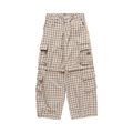 ERL Zip Off Plaid Cargo Pants "Beige/Blue"