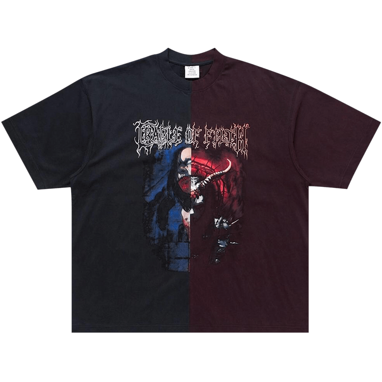 Vetements Cradle of Filth Cut Up Oversized T-Shirt "Black/Red"