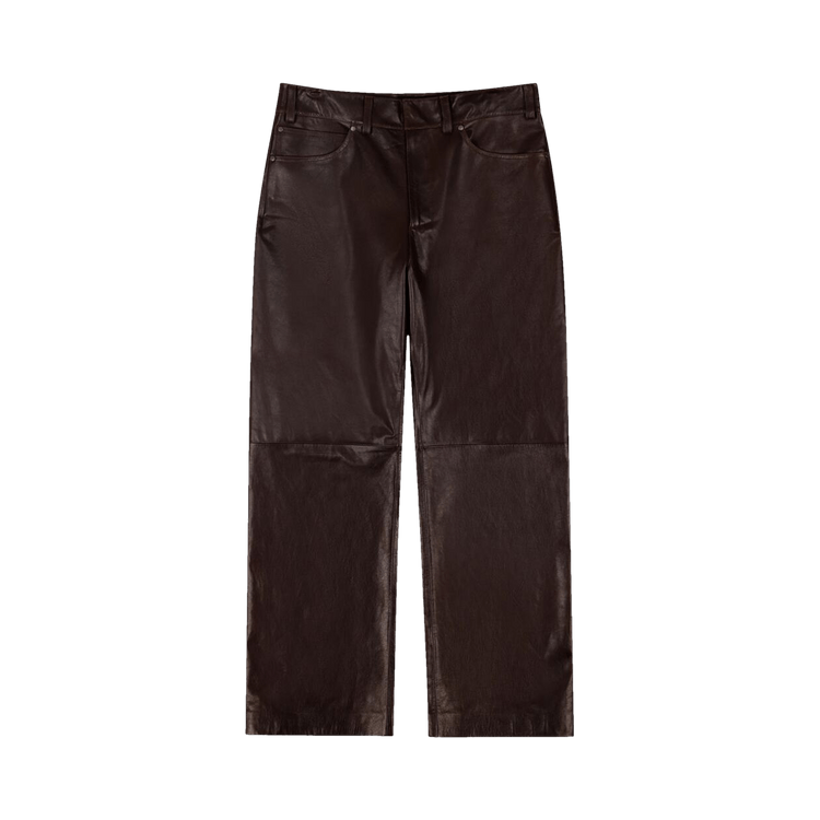 Entire Studios Leather Straight Leg Pant "Darkbrown"