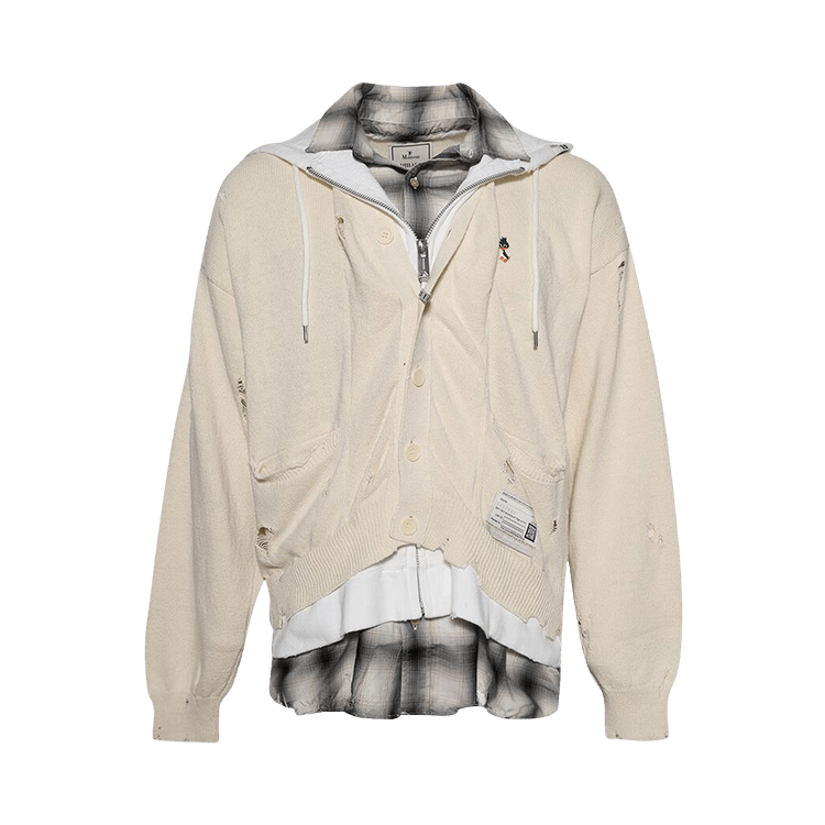 Maison Mihara Yasuhiro Triple Layered Knit Cardigan "White"