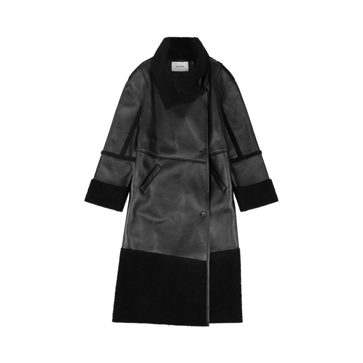 Entire Studios Long Shearling Coat "Black"