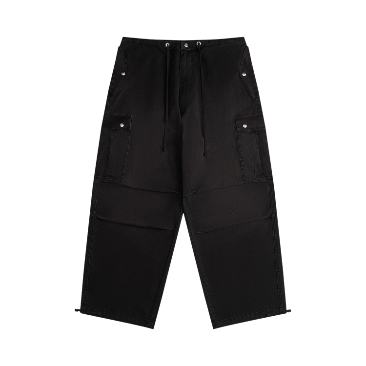 Rhude Washed Parachute Pants "Black"