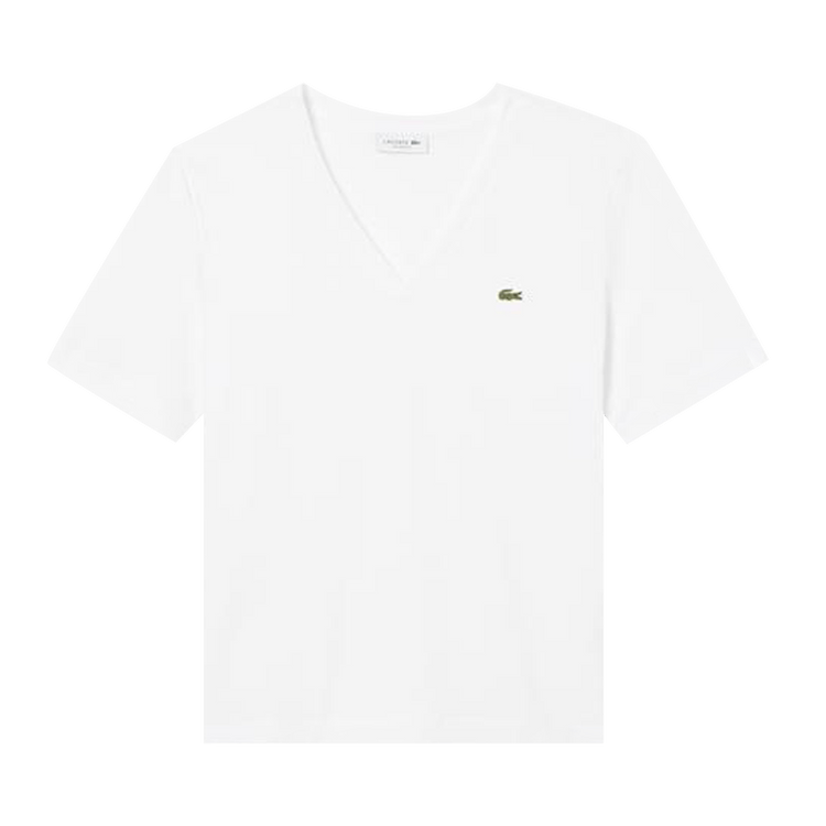 Lacoste Relaxed Fit Soft Cotton V Neck T-Shirt "White"