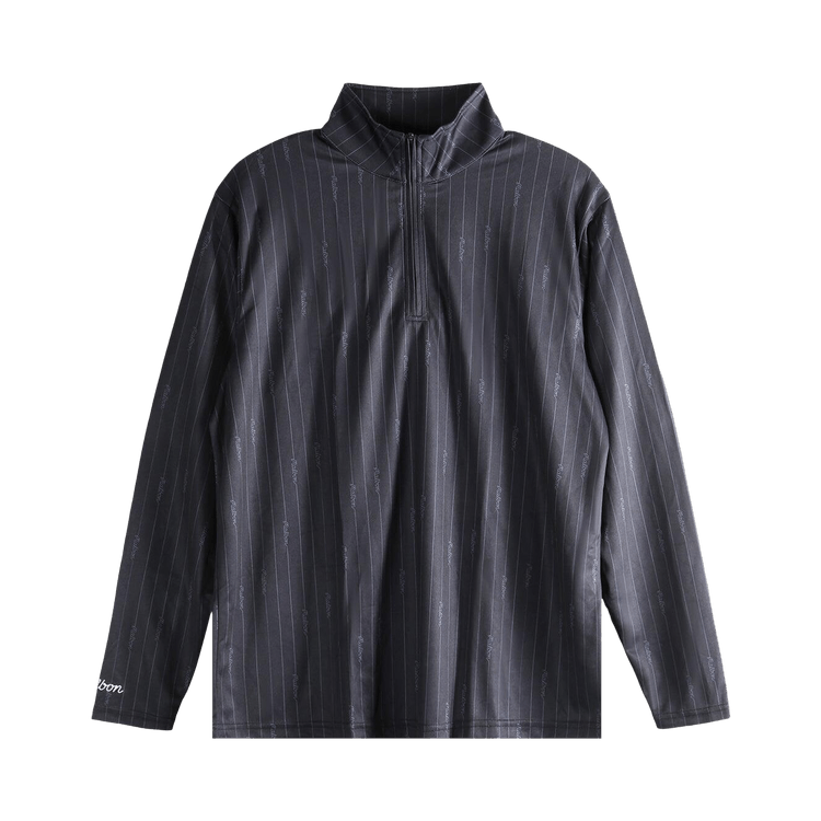 Malbon Performance Quarter Zip Pullover "Black/Cool Grey"