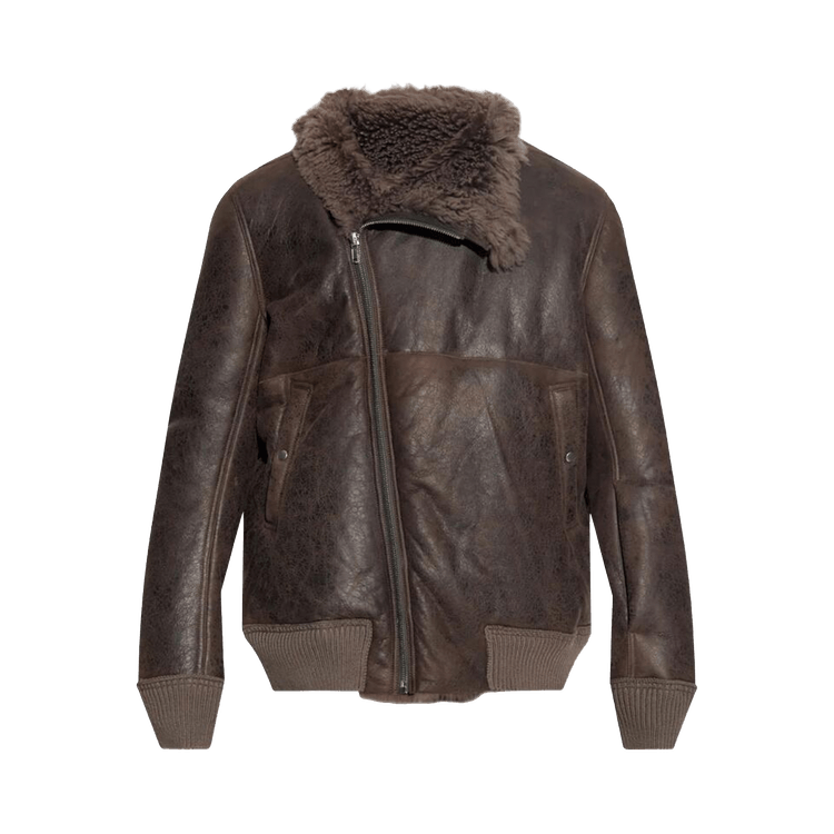 Rick Owens Bomber In Montone Hollywood Flight Jacket "Darkdust"
